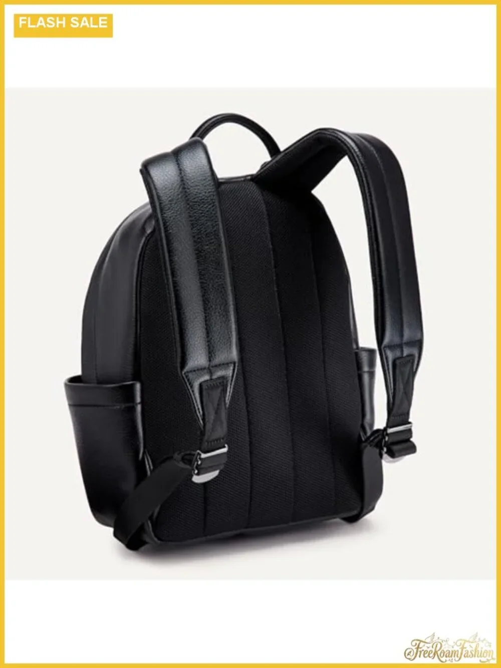 Faux Leather Small Backpack Bag Adjustable Strap Zip Closure